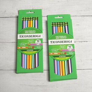 Ticonderoga #2 Soft Pencils 10 Wooden Pre Sharpened Lot of 2 Boxed Sets